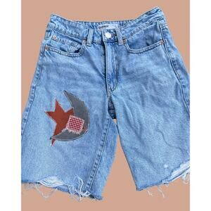 Upcycled Celestial Garage Shorts